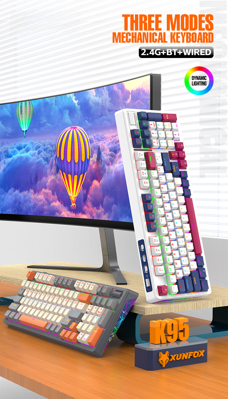Teclado Mecánico Inalámbrico K95: 2.4G, Bluetooth, Tres Modos, Hot-Swap, Estructura Gasket para Juegos