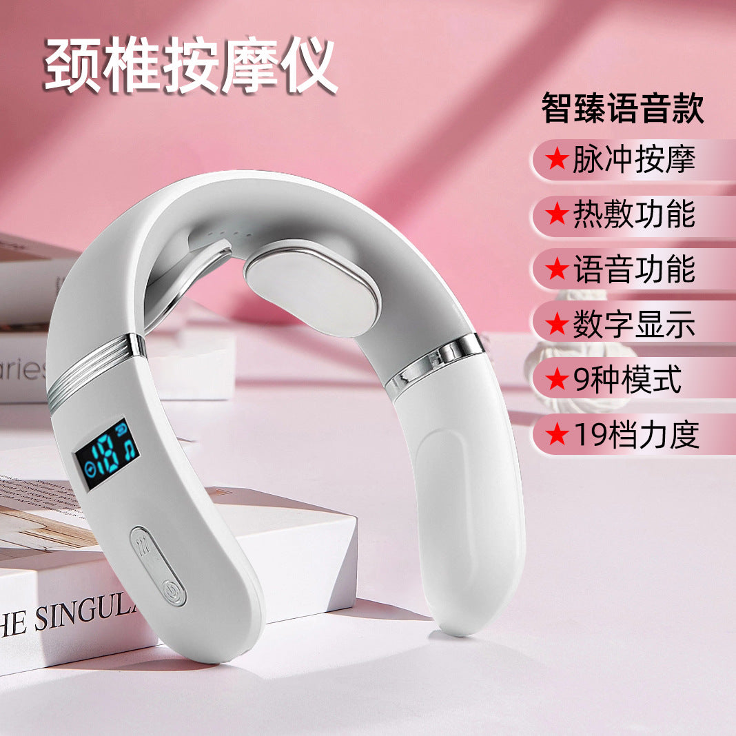 Masajeador de Cuello Portátil con Calor – Dispositivo Cervical Recargable para Aliviar Tensión y Dolor