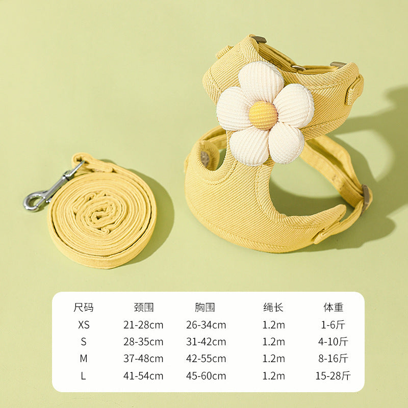 Arnés ligero para mascotas pequeñas con detalle floral