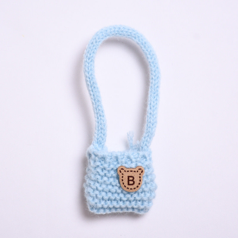 Conjunto tejido para muñeca Labubu 17 cm: suéter, gorro y bolso