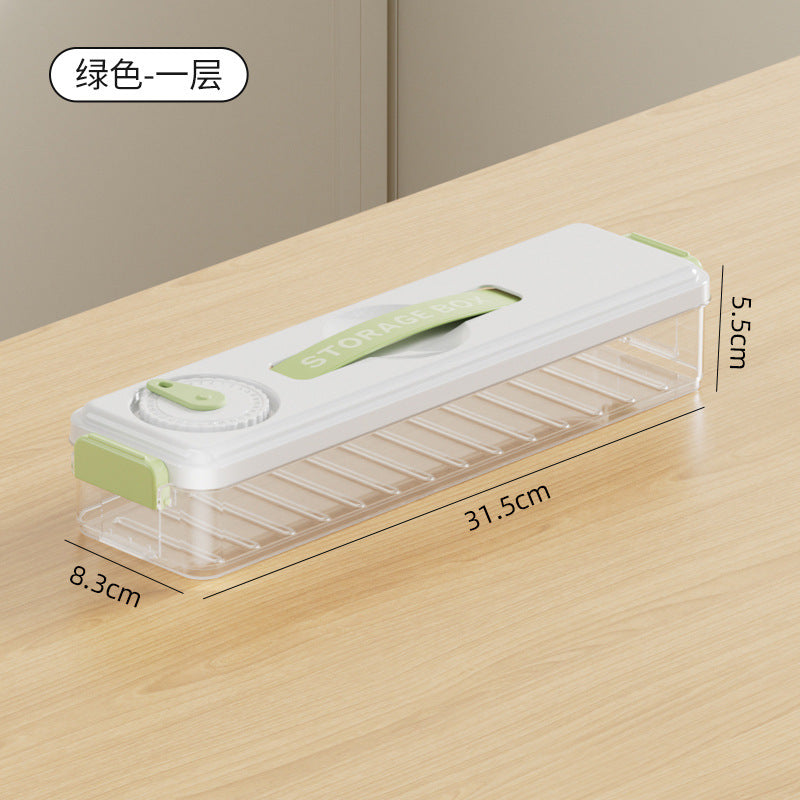 Caja de almacenamiento para dumplings congelados: recipientes de grado alimenticio para nevera y organización