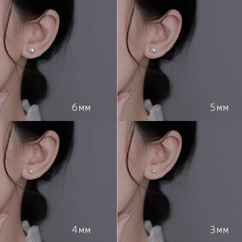 Pendiente Botón con Perla de Plata Pura 999 – Elegantes para Oficina