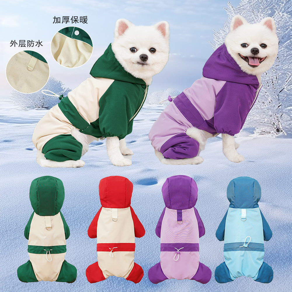 Abrigo impermeable para perros con capucha de invierno