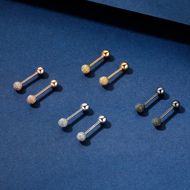 Piercing Bola de Plata Pequeños con Cierre de Tuerca – Textura Martillada