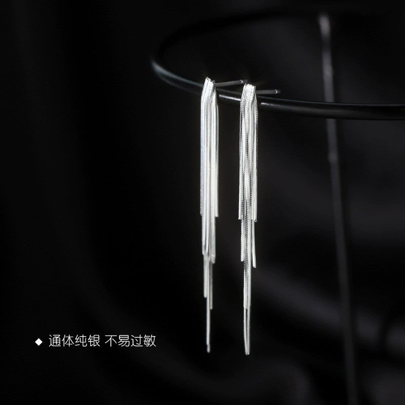 Aretes Largos de Borlas en Plata 925 – Elegantes para Cóctel y Ocasiones Formales