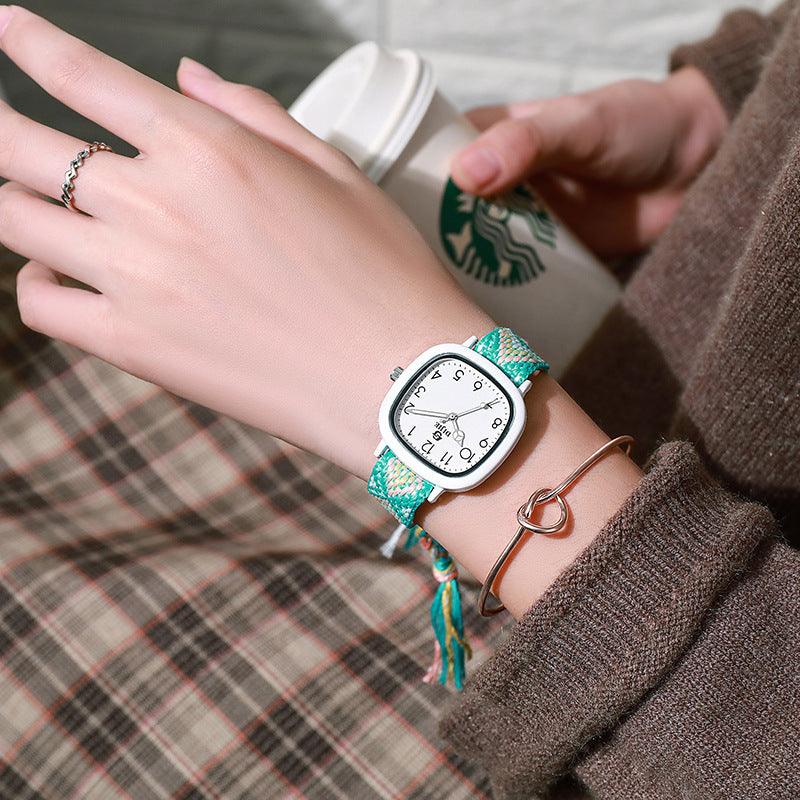 Small Dial Unisex Watch - Ins Style, College and Forest Look