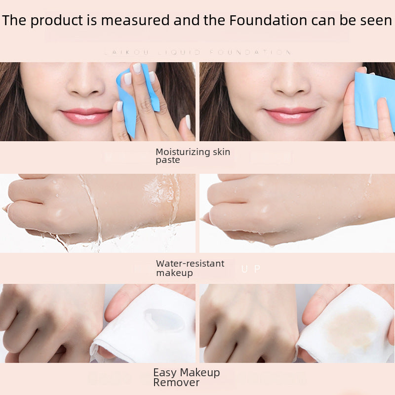 LaiKou Base de Maquillaje Natural 40g: Sin Efecto Cake, Mejora el Tono de Piel, Hidratante