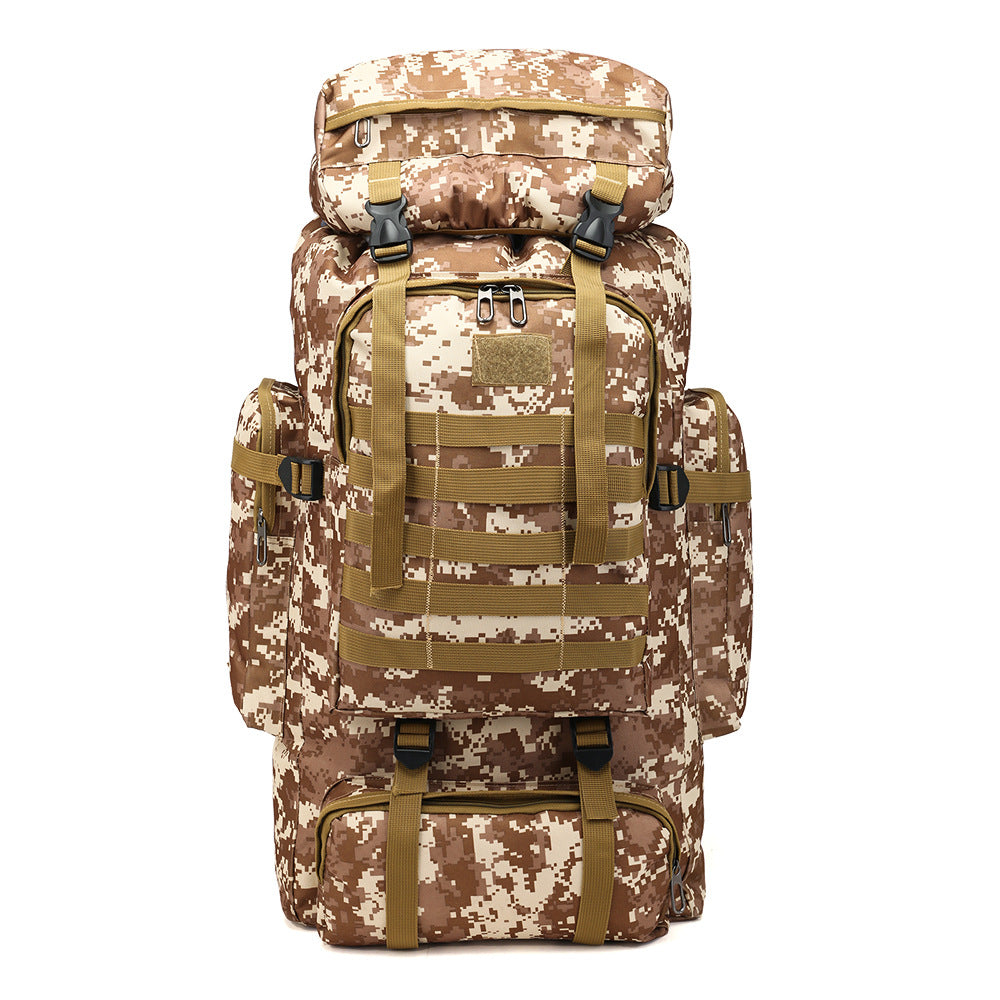 Mochila táctica de 80L: mochila de camping, senderismo y viajes para hombres, camuflaje militar, Oxford