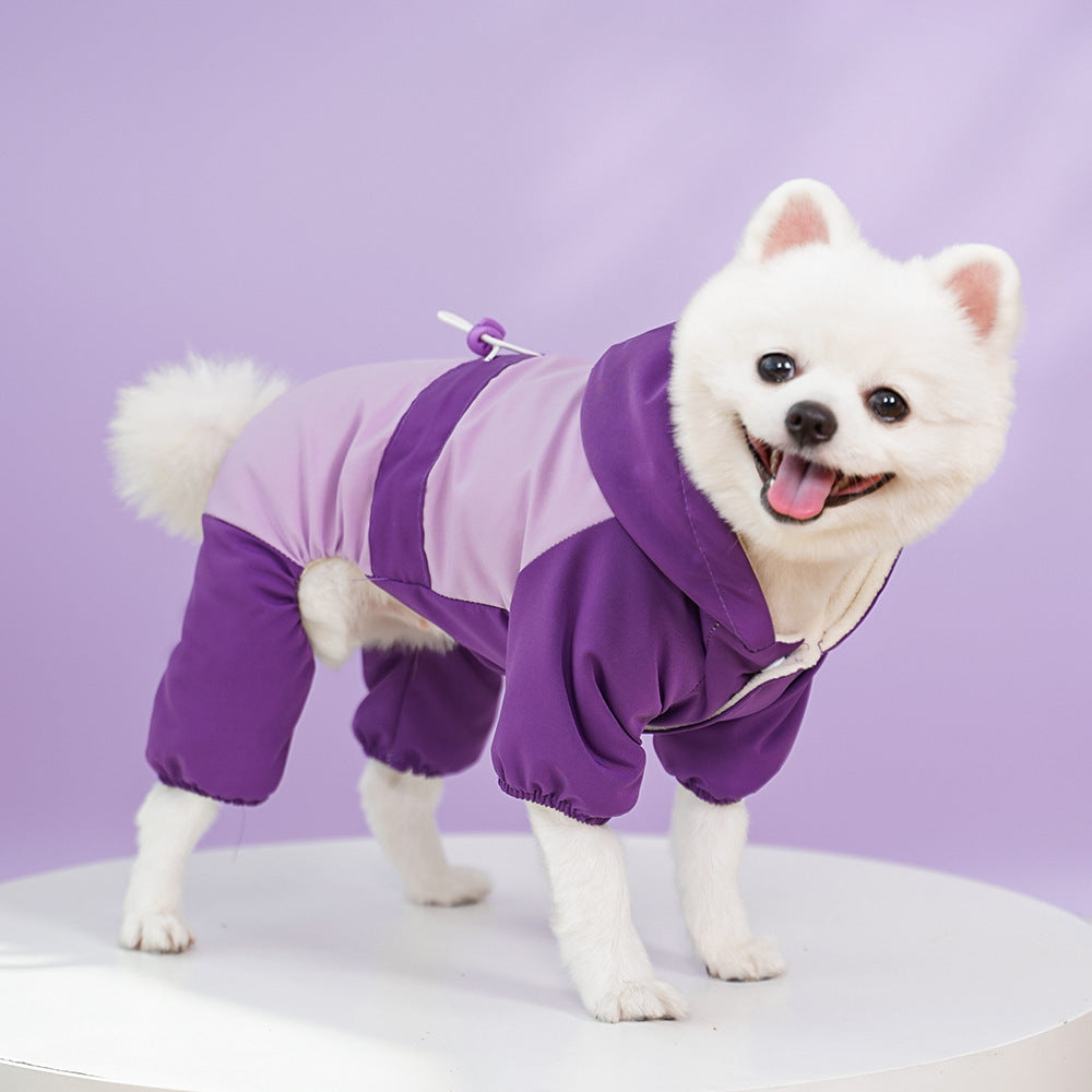 Ropa para mascotas impermeable invierno con capucha
