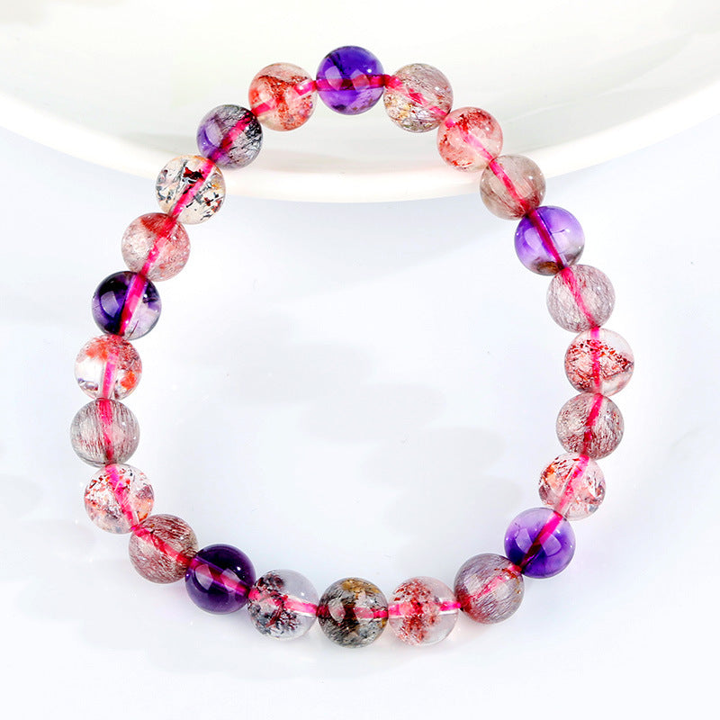 Pulsera de Cristal Natural Super Siete: Alta Calidad, Cuenta de Grosella Negra, Cristal de Donghai Keting