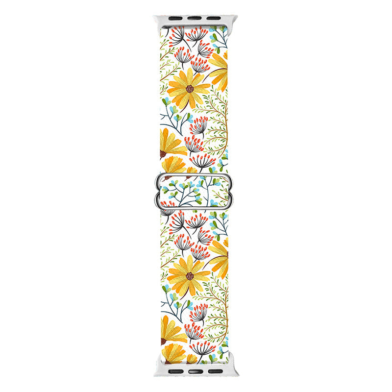 orrea de silicona para reloj Apple con diseño de flores 