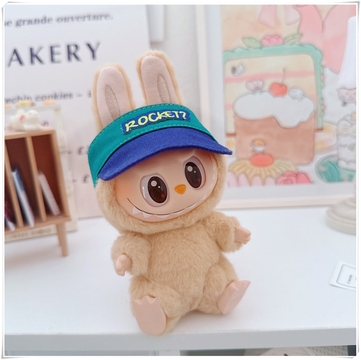 Muñeca de algodón de 10cm Labubu con uniforme de estudiante de 17cm: zapatillas de la familia Mickey