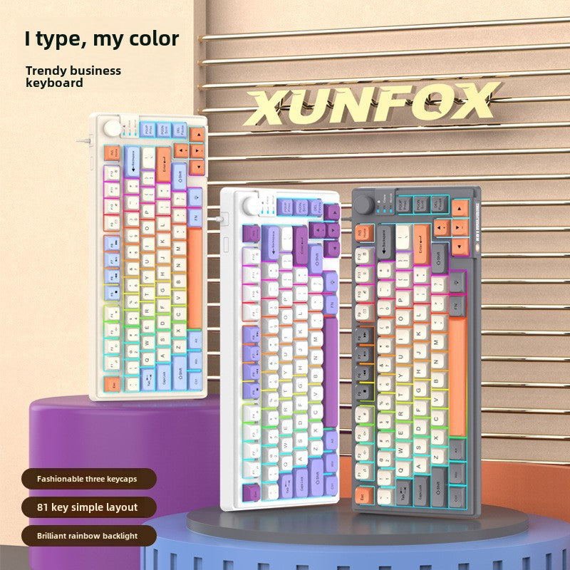 Teclado Gaming K81 con Iluminación: MDA Caps en Tres Colores, Compatible con PC y Laptop