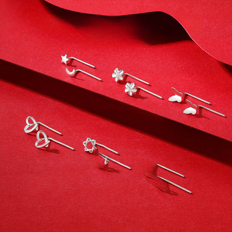 Aretes Botón de plata pura S999: Cierre de Gancho en Varios Modelos