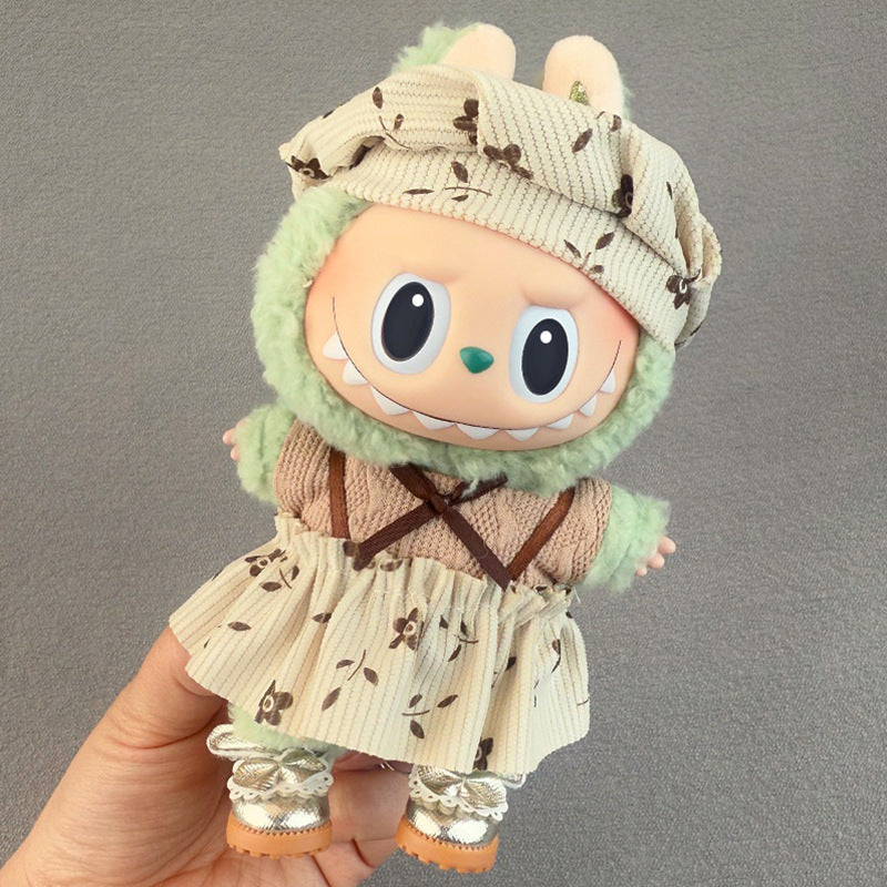 Bonitos conjuntos de Ropa y zapatos para muñecas:Accesorios para labubu de 17cm (Muñeca no incluida)