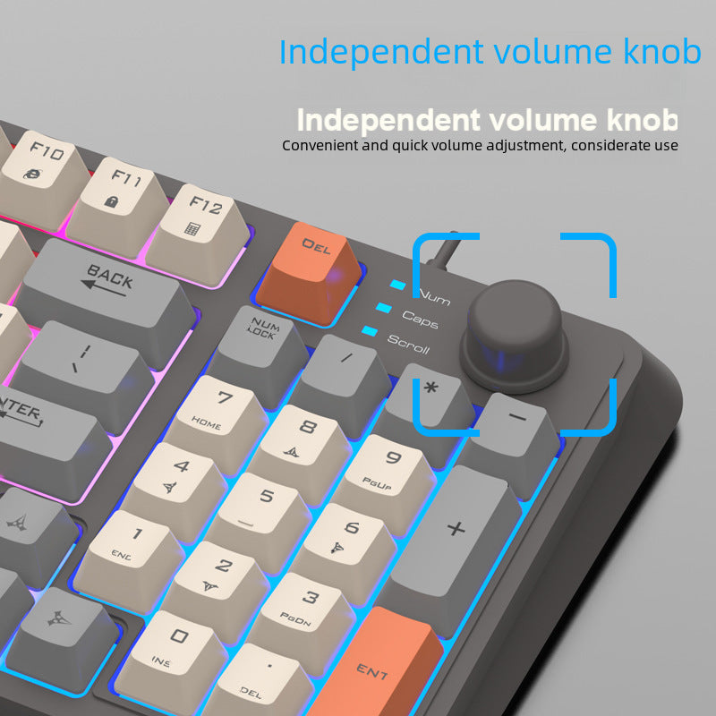 Teclado Mecánico Iluminado K82: Teclado con Efecto Mecánico, Conexión por Cable, Diseño de Tres Colores para PC