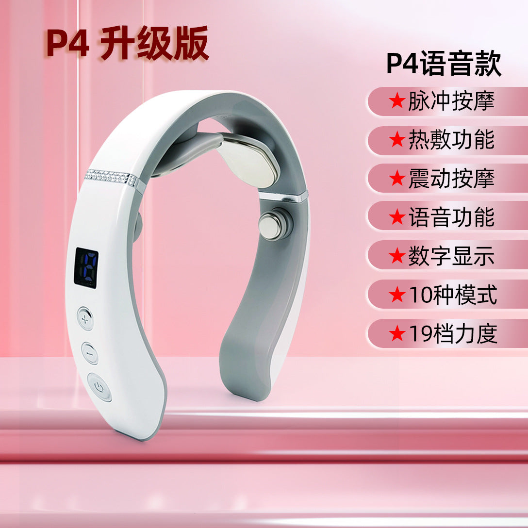 Masajeador de Cuello Portátil con Calor – Dispositivo Cervical Recargable para Aliviar Tensión y Dolor