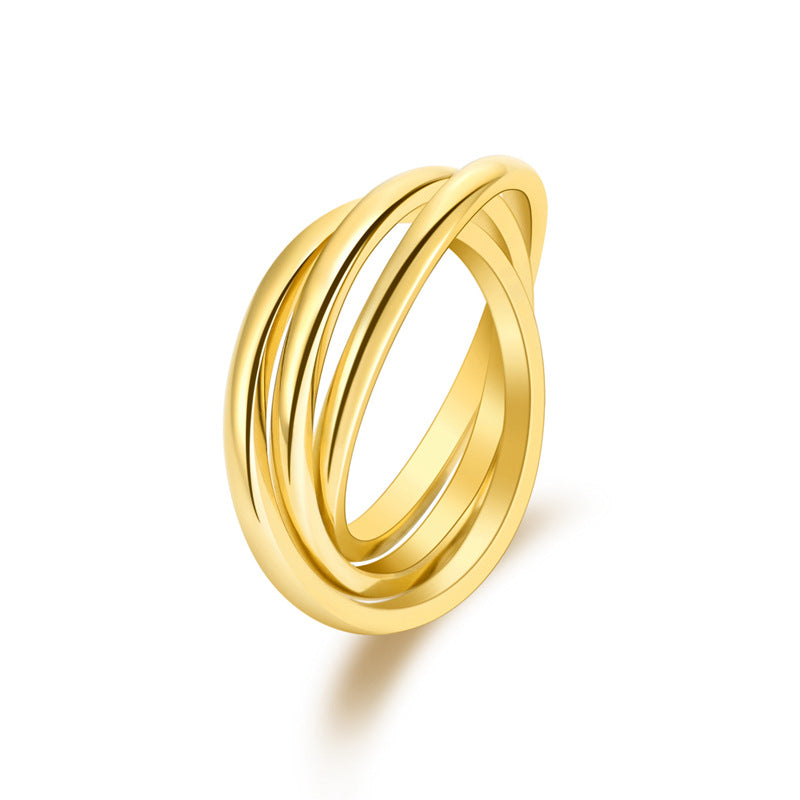 Anillo de Acero Inoxidable con Triple Argolla – Pasado, Presente y Futuro