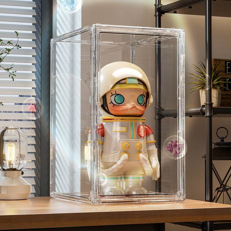 Estante de exhibición de figuras de Pop Mart: Caja de exhibición transparente.