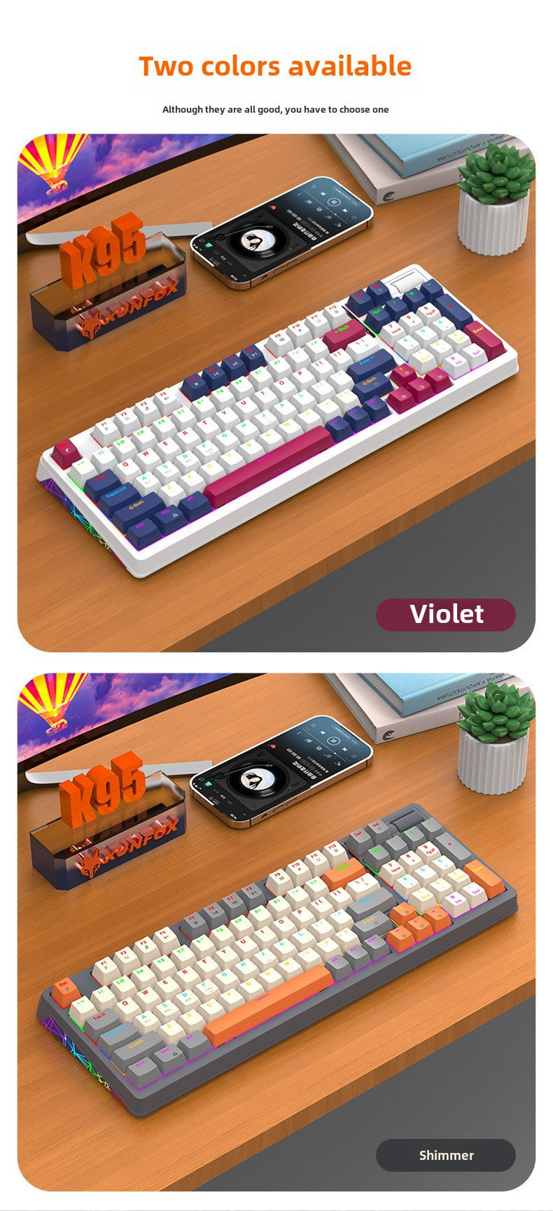 Teclado Mecánico Inalámbrico K95: 2.4G, Bluetooth, Tres Modos, Hot-Swap, Estructura Gasket para Juegos