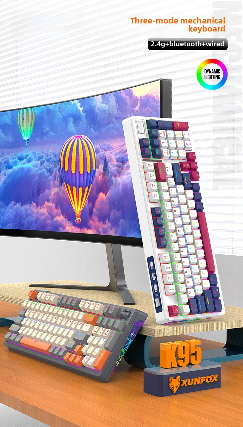 Teclado Mecánico Inalámbrico K95: 2.4G, Bluetooth, Tres Modos, Hot-Swap, Estructura Gasket para Juegos