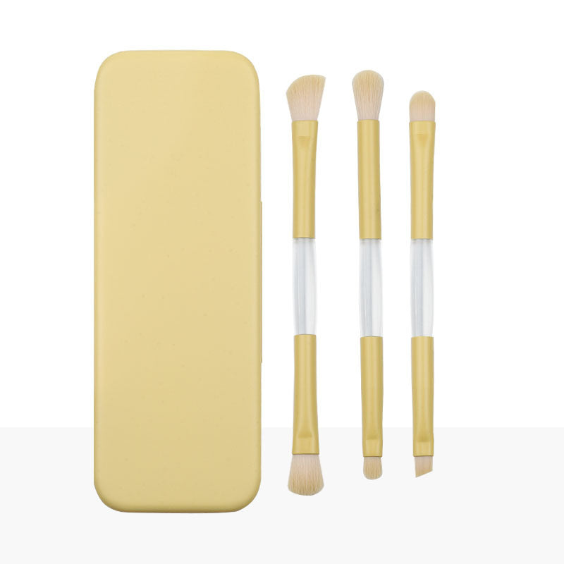 Set Portátil de Brochas de Maquillaje con Espejo Abatible: 6 Piezas para Detalles de Ojos, Brocha para Labios, Difuminado y Sombras