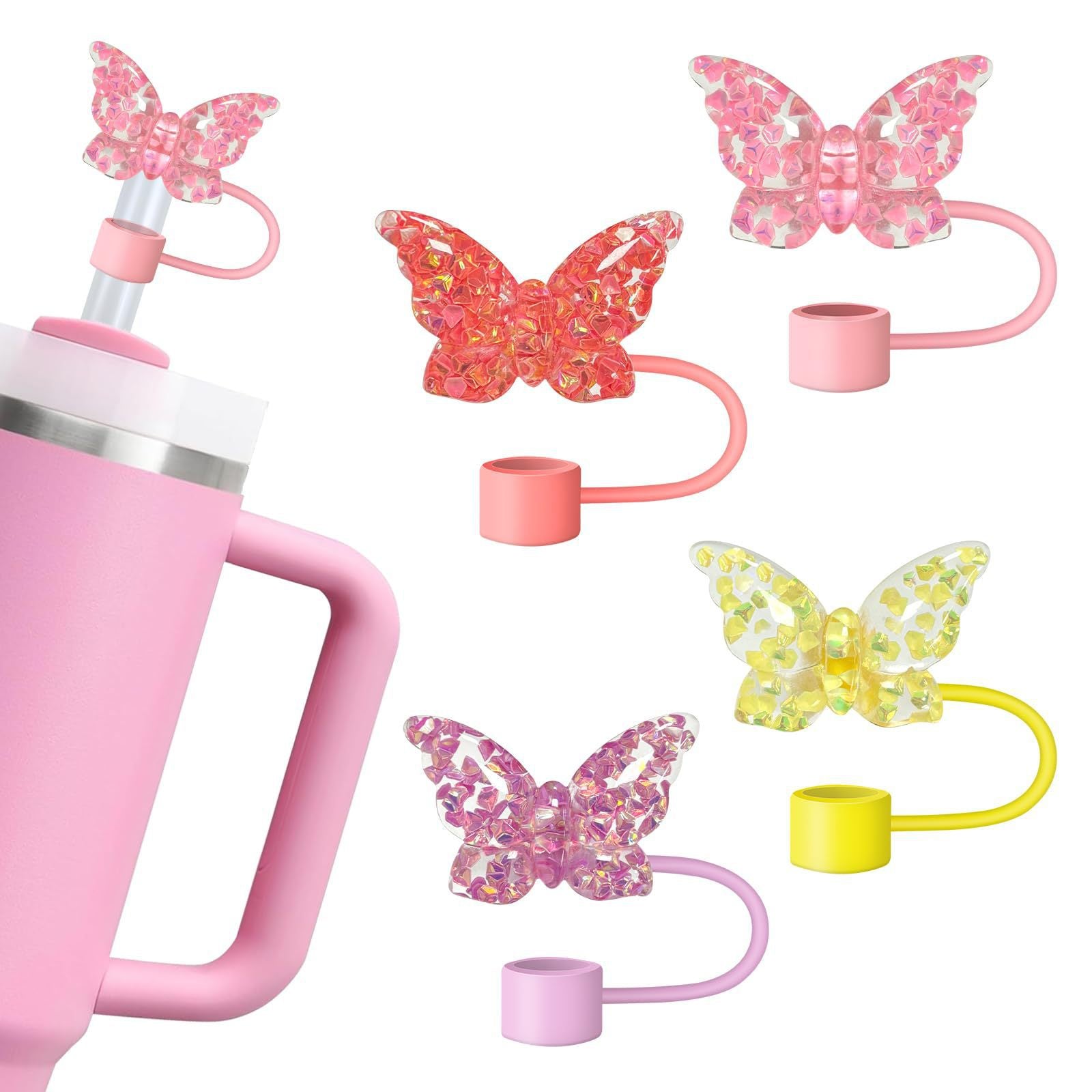 Resin Bright Flower Straw Cap for Stanley: Reusable and Stylish