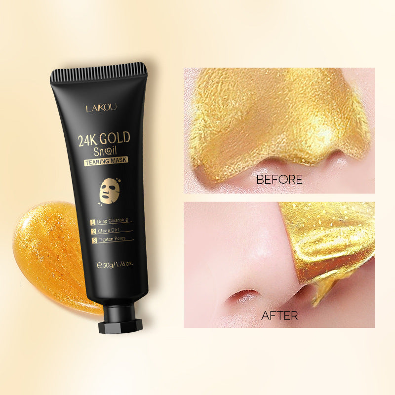 Mascarilla de Caracol con 24K de Oro LAIKOU: Limpieza Profunda de Poros, 50g (Tubo)
