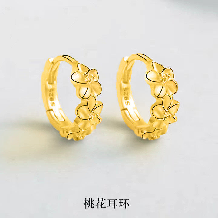 Candongas Pequeñas de Plata 925 – Flor de Mayo y Cierre Click