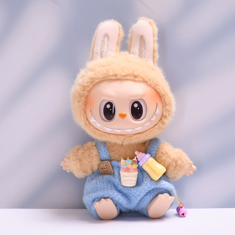Overol con Accesorios para Muñeca Labubu 17 cm – Biberón y Cámara de Juguete (Muñeca No Incluida)