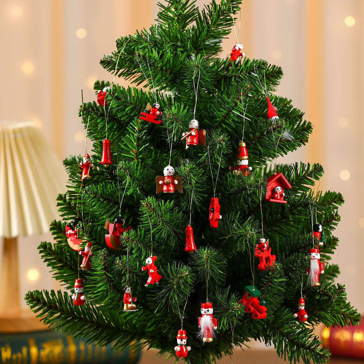 Adornos Navideños de Madera : Colgantes  Decorativos para Árbol de Navidad