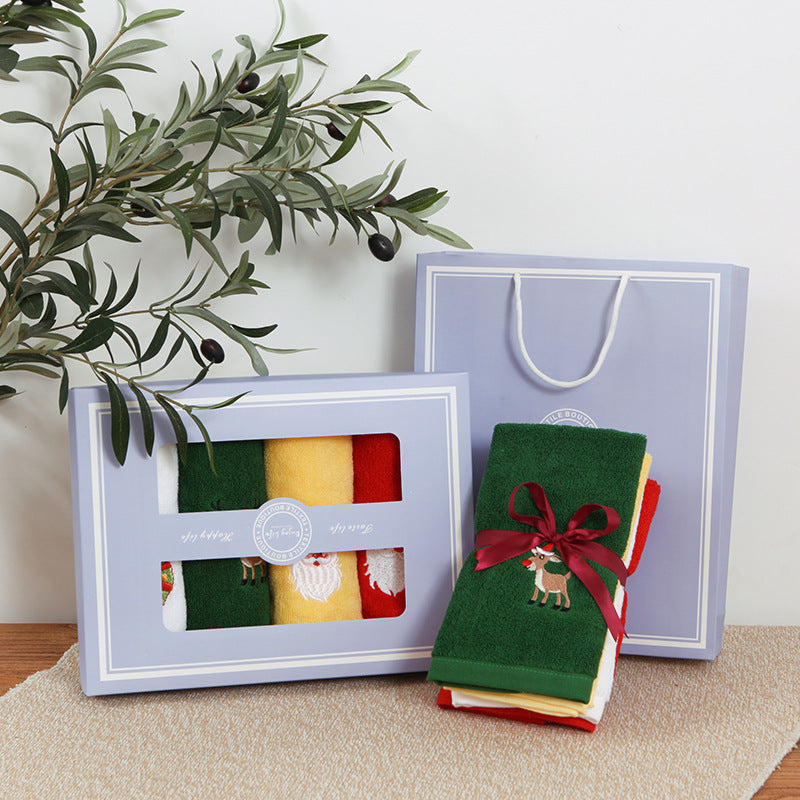 Cotton Christmas Towels: Creative Santa Gift Set for Kids