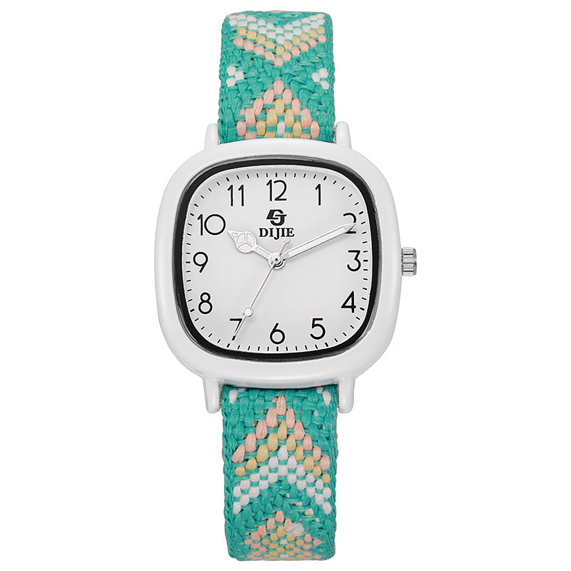 Reloj juvenil unisex con manilla tejida