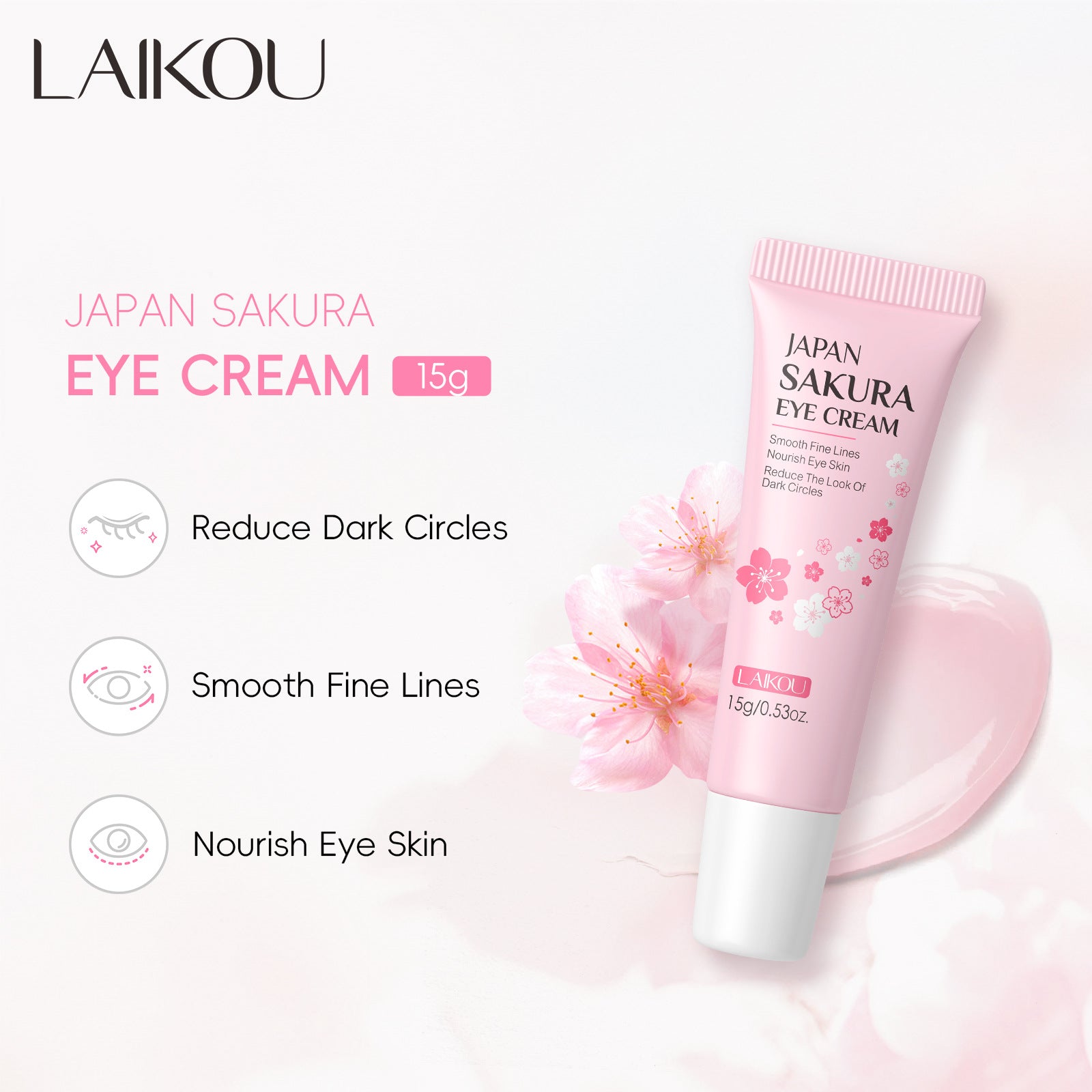 LaiKou Crema de Ojos Hidratante de Cereza: 15g de Cuidado Intensivo para la Piel