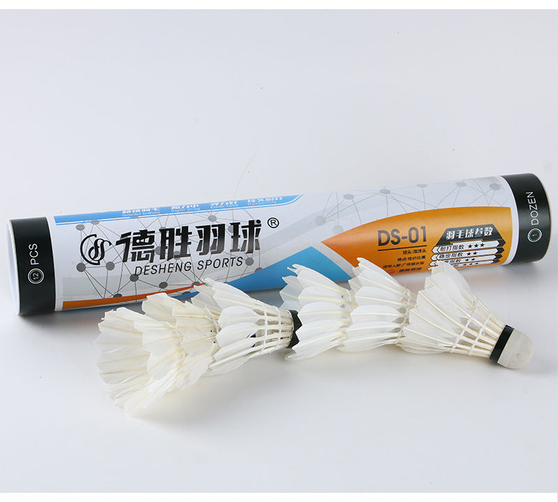 Volantes de bádminton para entrenamiento – Plumas de ganso y pato, con base de corcho y fibra