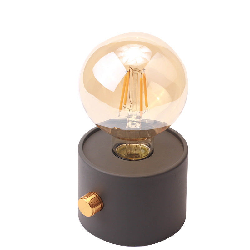 Lámpara de Noche LED Vintage: Luz de Carga, Bombilla de Tungsteno, Ideal para Dormitorios y Decoración de Mesas