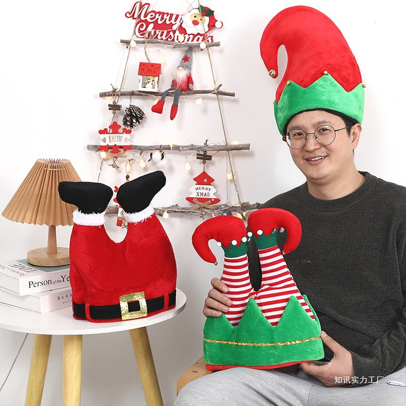 Gorro navideño divertido con diseño de Santa Claus