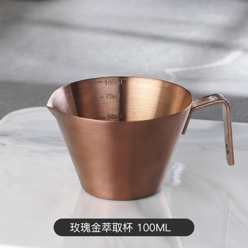 Taza de extracción de café Bincoo: taza de acero inoxidable de 100ml para espresso y leche