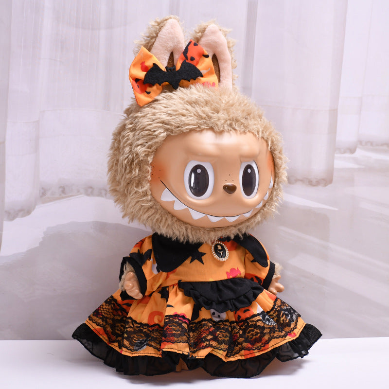 Ropa de Muñeca para Niños: Vestido de Halloween de 38cm, Material de PVC y Algodón, Muy Adorable