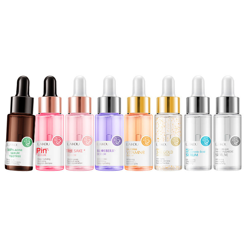 LaiKou serum Hidratante de 8 Colores: Ácido Hialurónico, Extracto de Cerezo, Niacinamida, Vitamina C, Extracto de Caracol