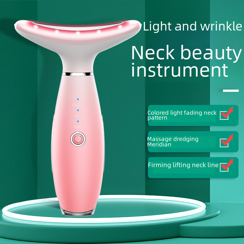 Dispositivo Facial y de Cuello con Luz LED – Terapia de Rejuvenecimiento con Microcorriente, Calor y Vibración