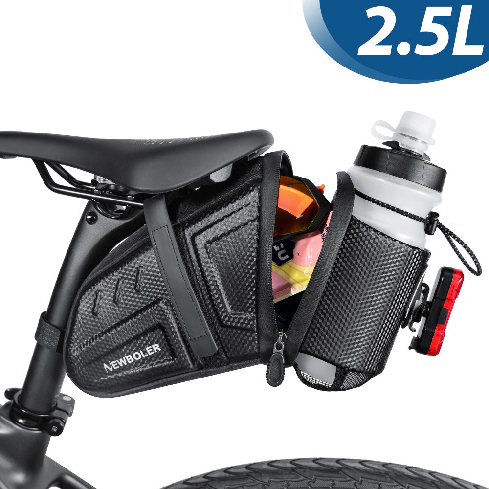 Bolsa de sillín impermeable para bicicleta con soporte para luz trasera 