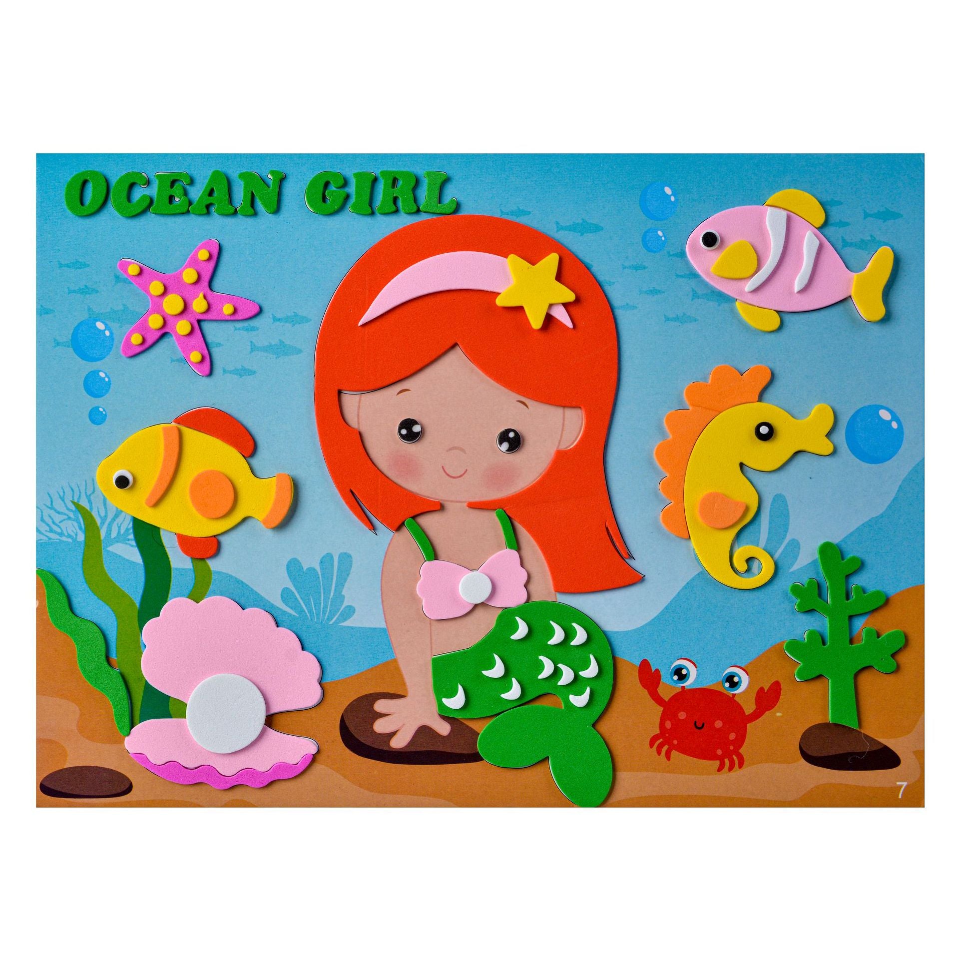 Hojas de pegatinas temáticas de princesas de la Sirenita