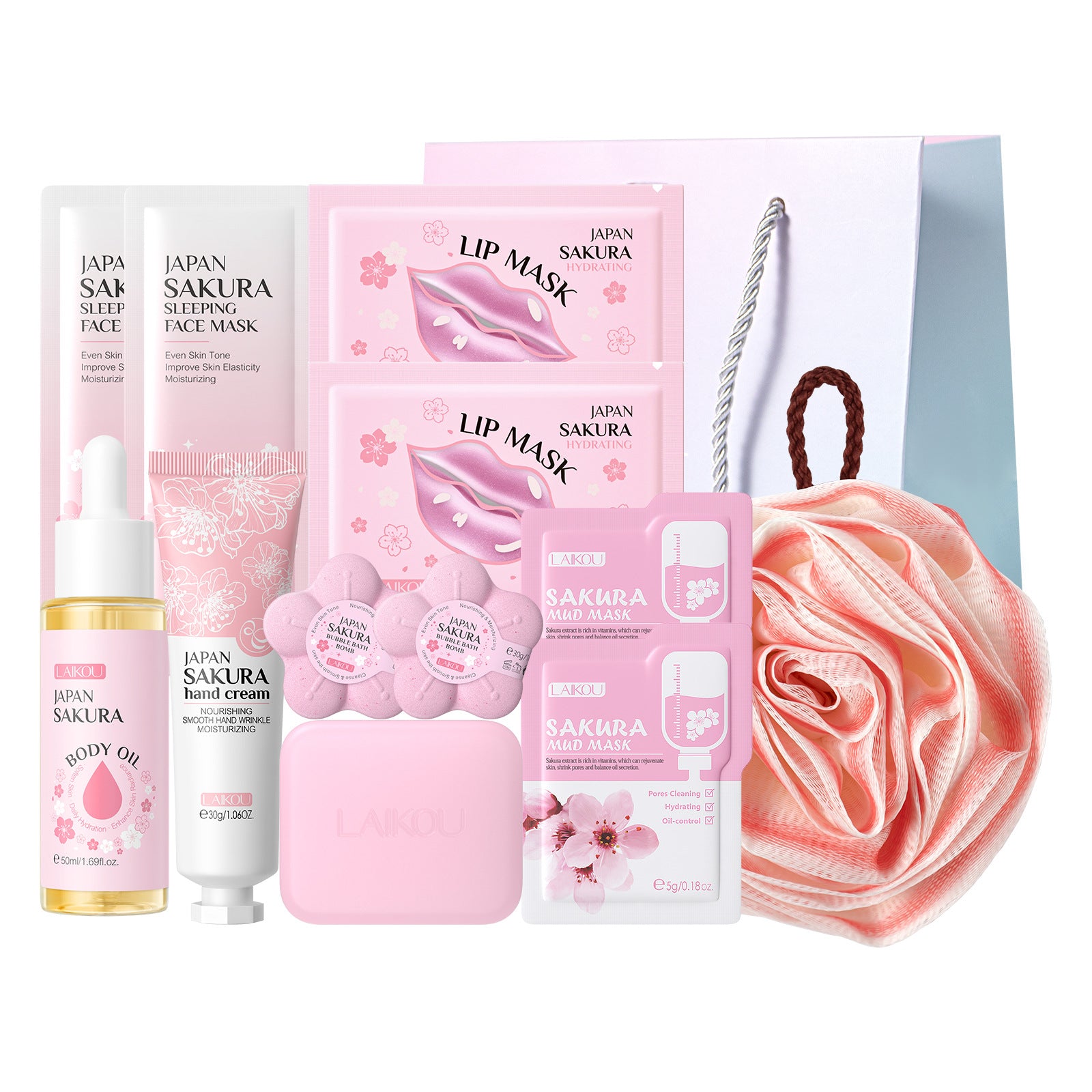 Conjunto de Cuidado Facial LAIKOU Sakura: Hidratación Profunda y Efecto Revitalizante