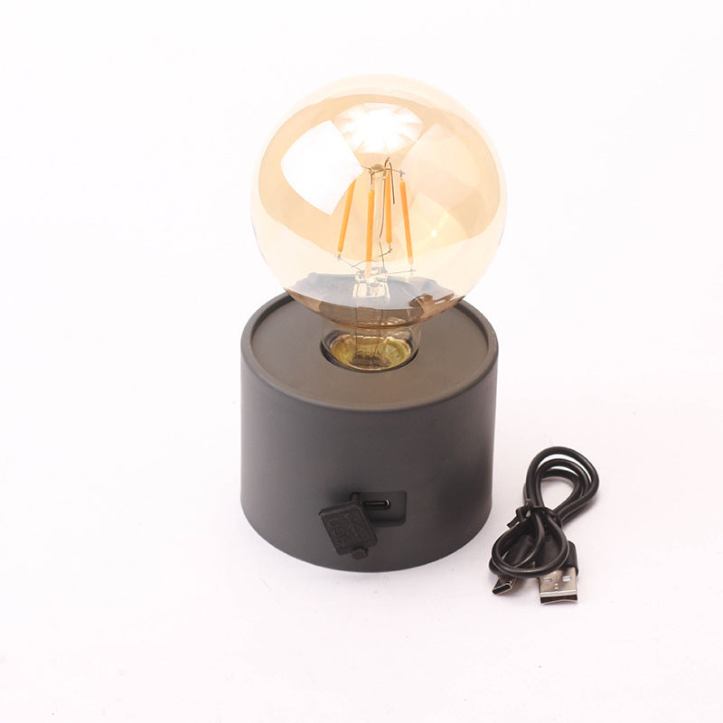 Lámpara de noche vintage con bombilla de tungsteno estilo industrial