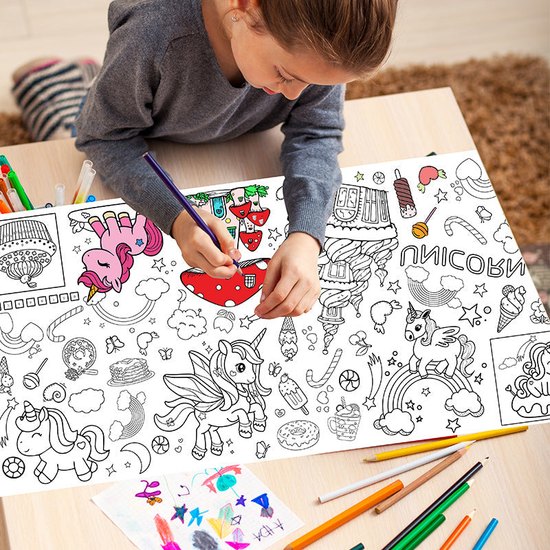 Papel Adhesivo Infantil para Colorear y Pintar – Murales Decorativos en Varios Diseños