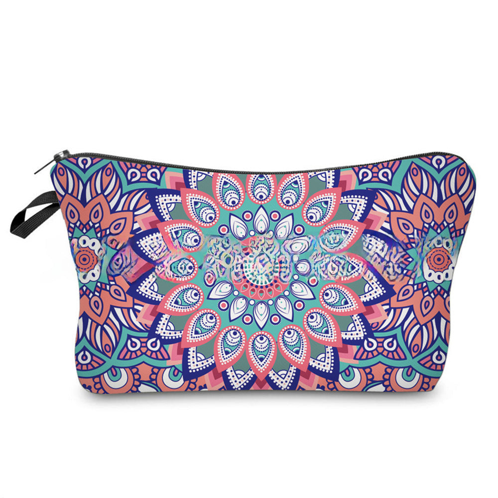 Neceser Mandala 3D: Bolsa de Cosméticos con Estampado Bohemio para Mujer