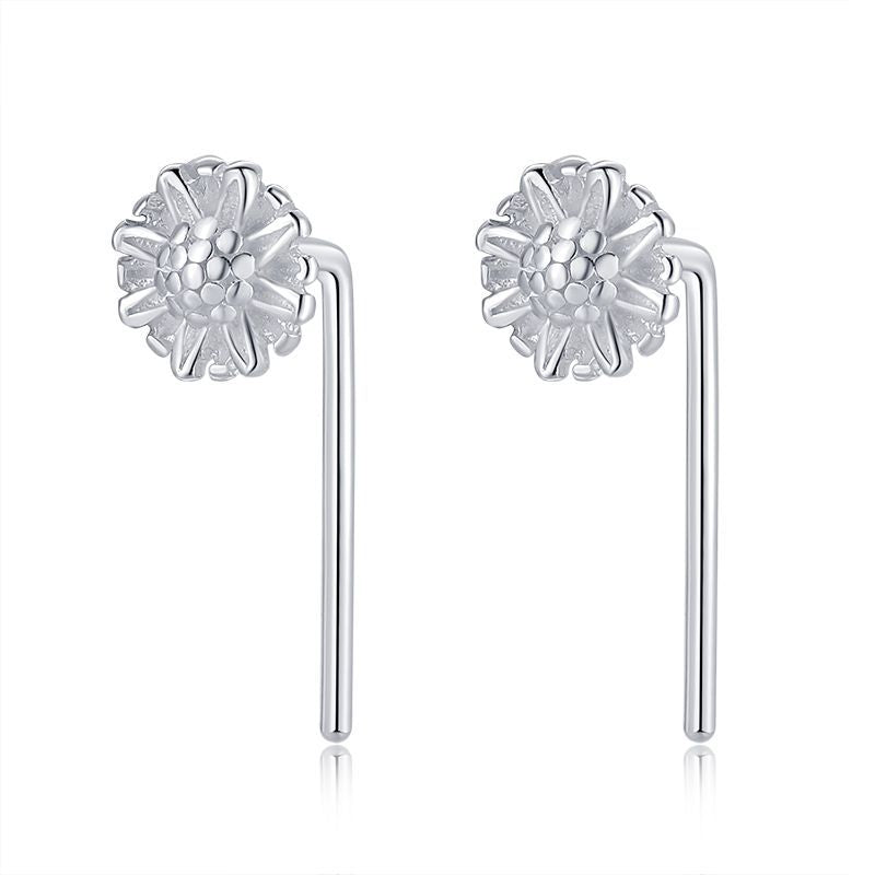 Aretes Botón de plata pura S999: Cierre de Gancho en Varios Modelos