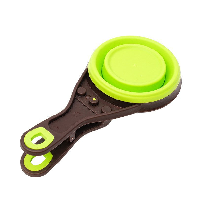 Cuchara Medidora Plegable de Silicona con Pinza para Bolsas de Alimento de Mascotas