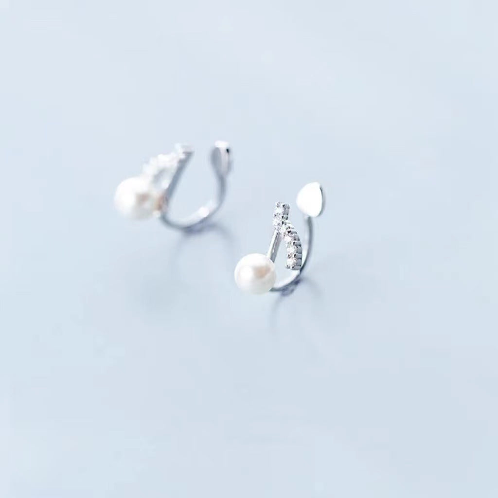Aretes de Notas Musicales con Perla en Plata 925 – Regalo para Amantes de la Música